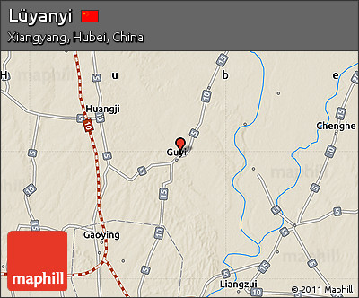 Shaded Relief Map of Lüyanyi