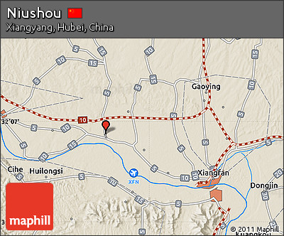 Shaded Relief Map of Niushou