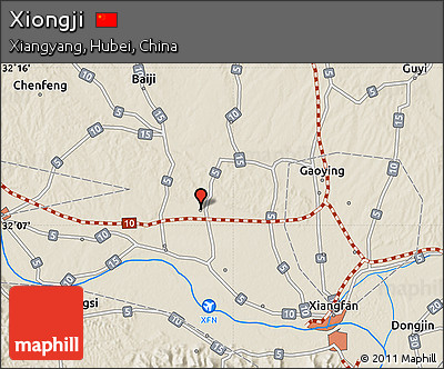 Shaded Relief Map of Xiongji