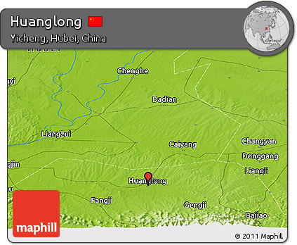 Physical Panoramic Map of Huanglong