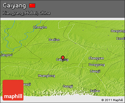 Physical Panoramic Map of Caiyang