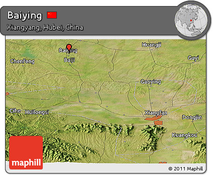 Satellite Panoramic Map of Baiying
