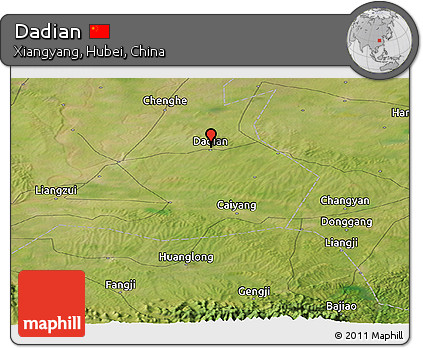 Satellite Panoramic Map of Dadian