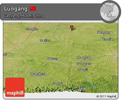 Satellite Panoramic Map of Luogang