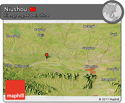 Satellite Panoramic Map of Niushou