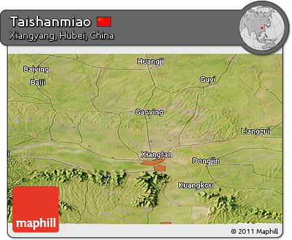 Satellite Panoramic Map of Taishanmiao