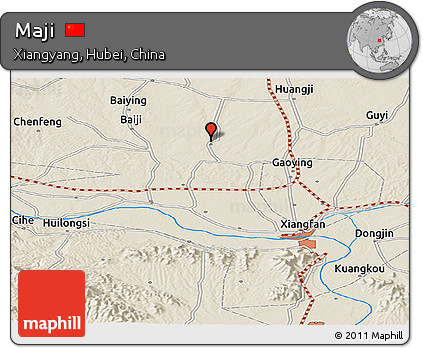 Shaded Relief Panoramic Map of Maji