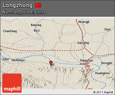 Shaded Relief Panoramic Map of Longzhong