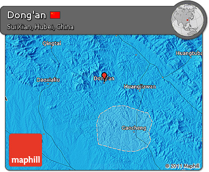 Political 3D Map of Dong'an
