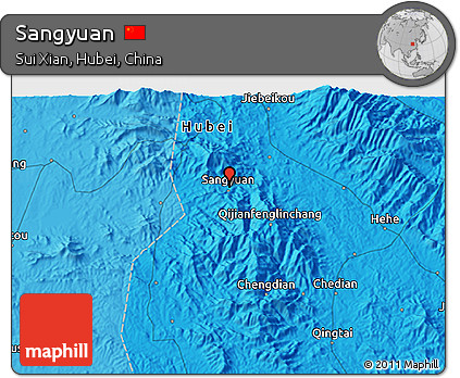 Political 3D Map of Sangyuan
