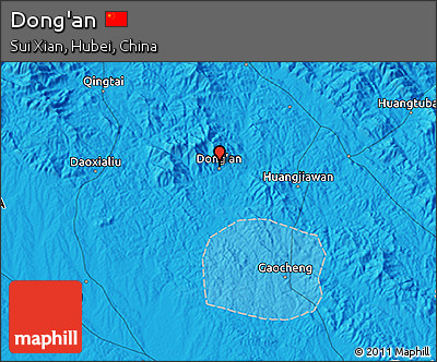 Political 3D Map of Dong'an