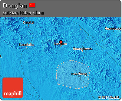 Political 3D Map of Dong'an