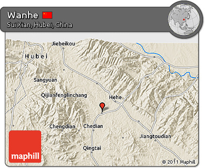Shaded Relief 3D Map of Wanhe