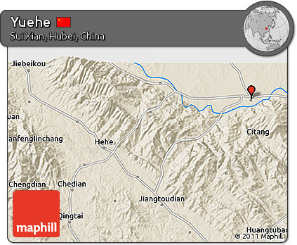 Shaded Relief 3D Map of Yuehe