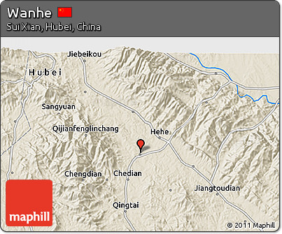 Shaded Relief 3D Map of Wanhe