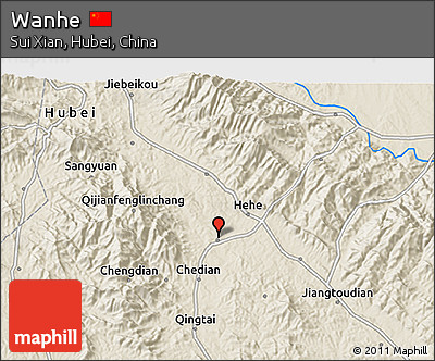 Shaded Relief 3D Map of Wanhe