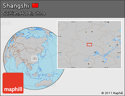 Gray Location Map of Shangshi