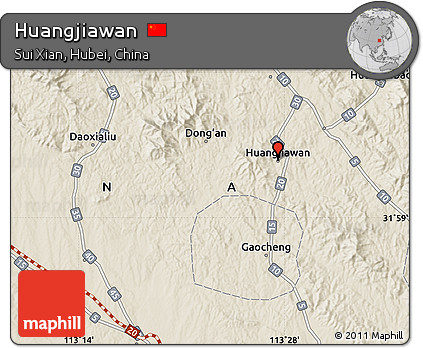 Shaded Relief Map of Huangjiawan