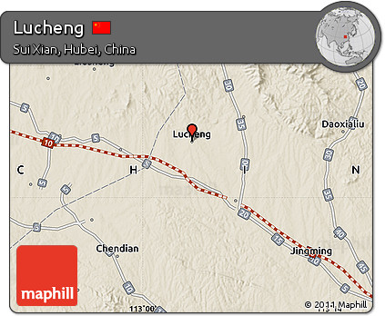 Shaded Relief Map of Lucheng