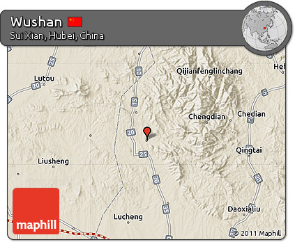 Shaded Relief Map of Wushan