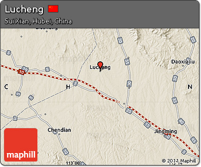 Shaded Relief Map of Lucheng
