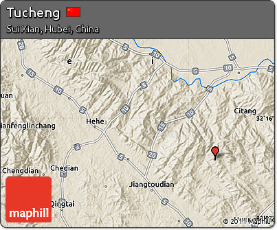 Shaded Relief Map of Tucheng