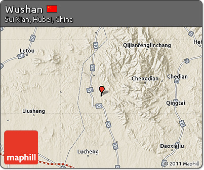 Shaded Relief Map of Wushan