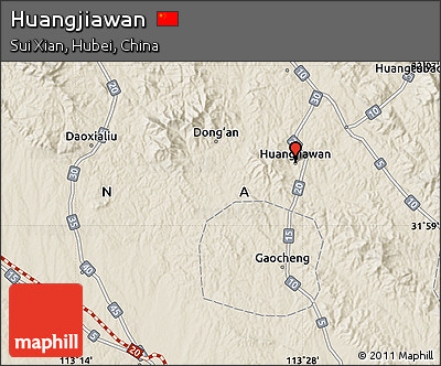 Shaded Relief Map of Huangjiawan