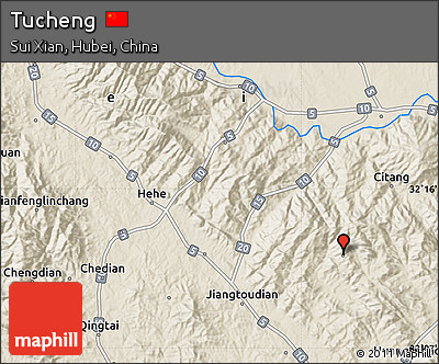 Shaded Relief Map of Tucheng