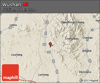 Shaded Relief Map of Wushan