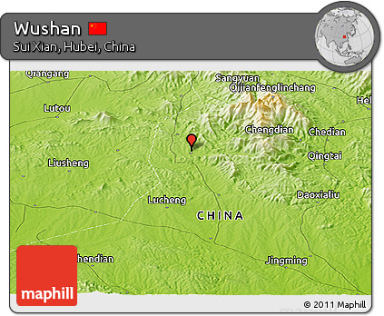 Physical Panoramic Map of Wushan