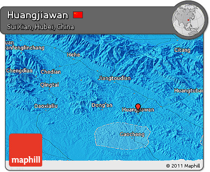 Political Panoramic Map of Huangjiawan