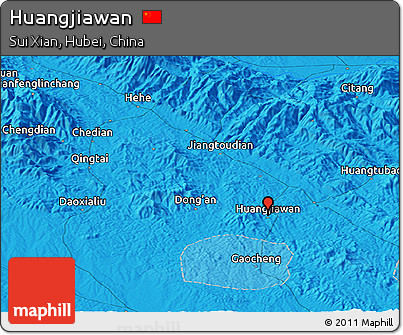 Political Panoramic Map of Huangjiawan