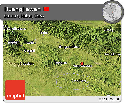 Satellite Panoramic Map of Huangjiawan