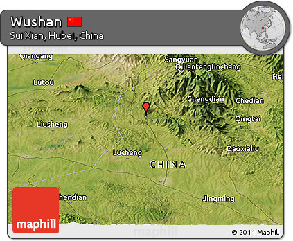 Satellite Panoramic Map of Wushan
