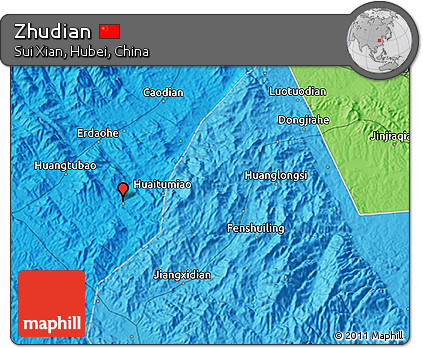 Political 3D Map of Zhudian