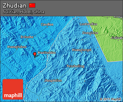 Political 3D Map of Zhudian