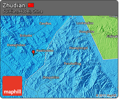 Political 3D Map of Zhudian