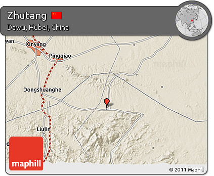 Shaded Relief 3D Map of Zhutang