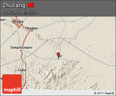Shaded Relief 3D Map of Zhutang