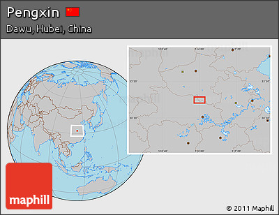 Gray Location Map of Pengxin