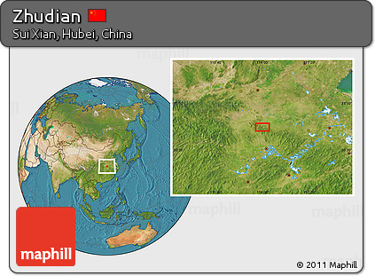 Satellite Location Map of Zhudian