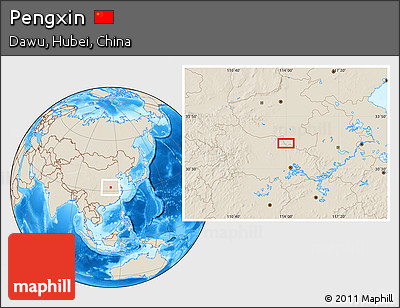 Shaded Relief Location Map of Pengxin
