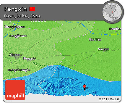 Political Panoramic Map of Pengxin