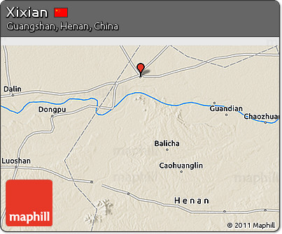 Shaded Relief 3D Map of Xixian