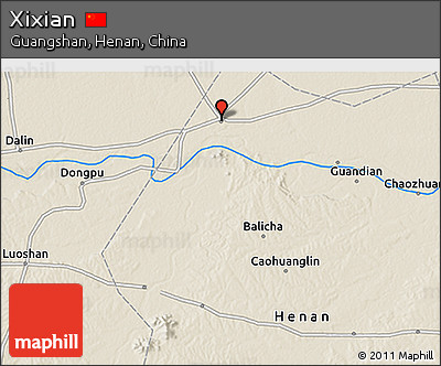 Shaded Relief 3D Map of Xixian