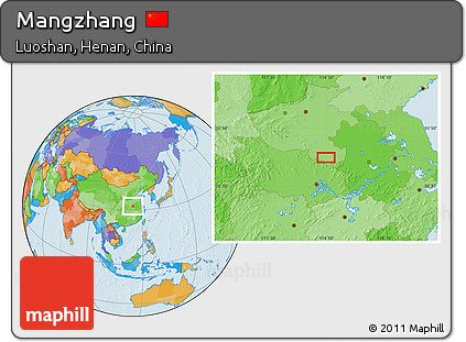 Political Location Map of Mangzhang