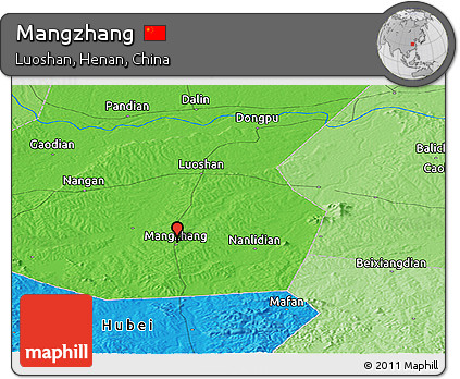 Political Panoramic Map of Mangzhang
