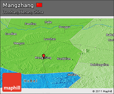 Political Panoramic Map of Mangzhang