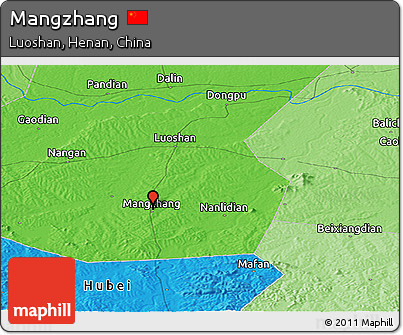 Political Panoramic Map of Mangzhang